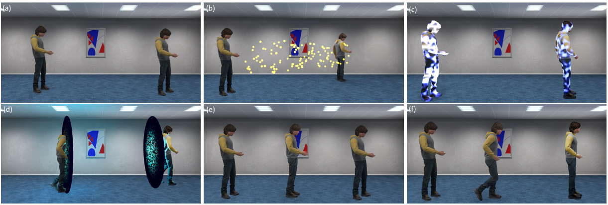 Various visualizations for the teleport locomotion metaphor.