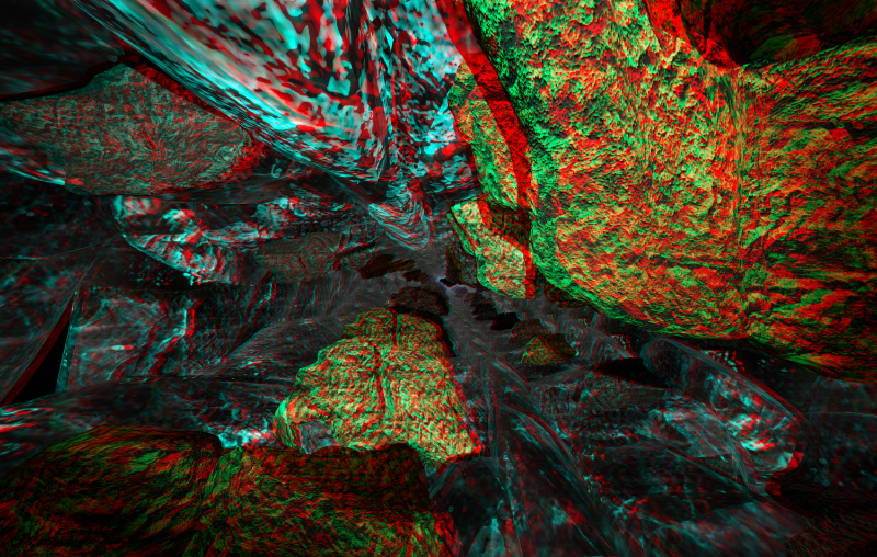 Tunnel with red-cyan stereo rendering